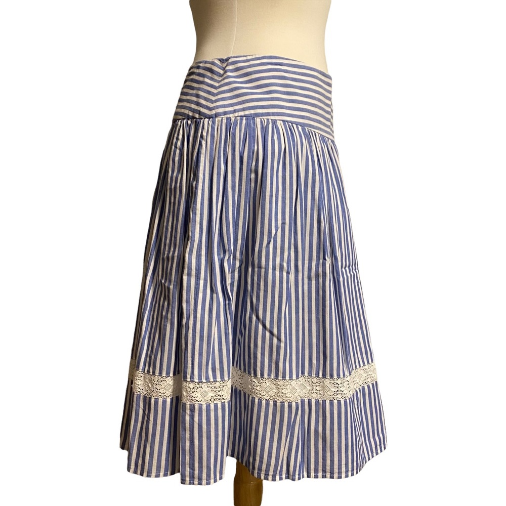 American Living blue stripe crochet skirt size 6 - Picture 3 of 4